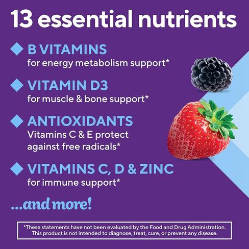 Vitafusion Adult Gummy Vitamins for Men, Berry Flavored Daily Multivitamins for Men with Vitamins A, C, D, E, B6 and B12, America’s Number 1 Gummy Vitamin Brand, 60 Day Supply, 120 Count in Saudi Arabia