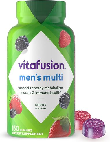 Vitafusion Adult Gummy Vitamins for Men, Berry Flavored Daily Multivitamins for Men with Vitamins A, C, D, E, B6 and B12, America’s Number 1 Gummy Vitamin Brand, 60 Day Supply, 120 Count in Saudi Arabia