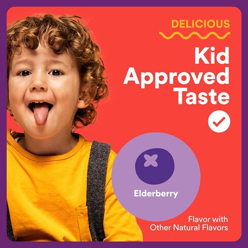 Smartypants Kids Immunity Elderberry Gummies: ملحق دعم مناعة الأطفال ، فيتامين C ، فيتامين D ، فيتامينات B6 و B12 والزنك ، خالية من الغلوتين ، نكهة Elderberry ، 60 يومًا (إمدادات 30 يومًا) in Kuwait
