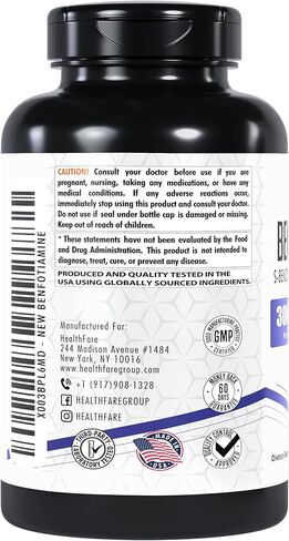 Benfotiamine 300mg | 200 Veg Capsules | Enhanced Absorption | Supports Overall Health | Increased Bioavailability in Saudi Arabia