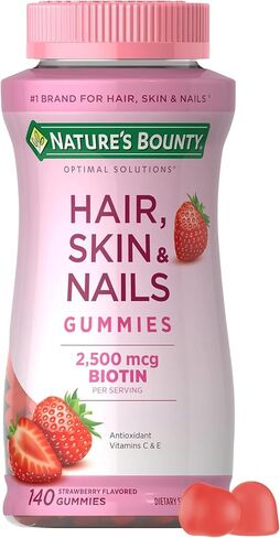 Nature's Bounty Optimal Solutions Gummies with Biotin, Strawberry, 200 Count in Saudi Arabia