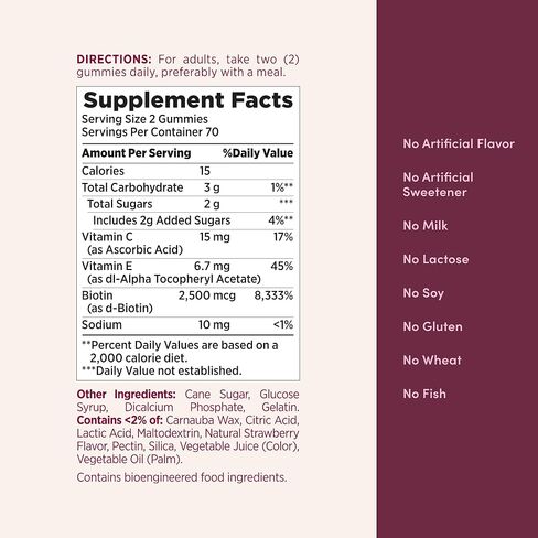 Nature's Bounty Optimal Solutions Gummies with Biotin, Strawberry, 200 Count in Saudi Arabia