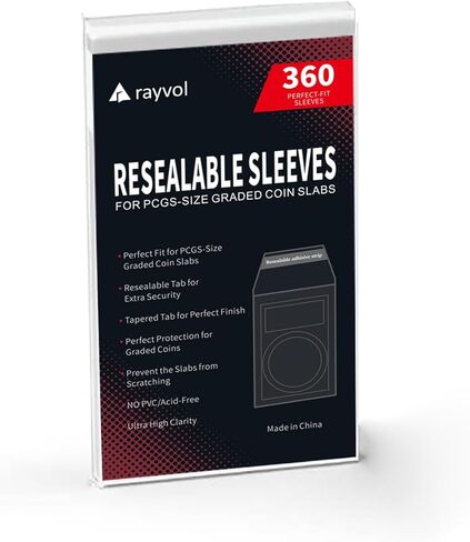 Rayvol Resealable Bags for NGC Coins – Durable, Clear Coin Holders for Safe Storage & Organization – Perfect for Collectors and Dealer (360 Count) in Kuwait
