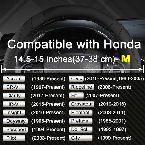 West Llama Customized Auto Car Steering Wheel Cover for Honda (Black) in Kuwait