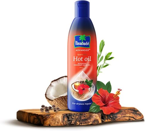 Parachute Advansed Ayurvedic Hot Oil| Warming Coconut Hair Oil with 5 Ayurvedic Ingredients| Fights Frizzy & Dry Hair | Nourishes & Promotes Hair Growth | Indian Hair Oil |10.1 fl. oz. in Saudi Arabia