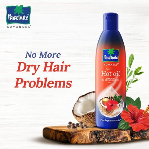 Parachute Advansed Ayurvedic Hot Oil| Warming Coconut Hair Oil with 5 Ayurvedic Ingredients| Fights Frizzy & Dry Hair | Nourishes & Promotes Hair Growth | Indian Hair Oil |10.1 fl. oz. in Saudi Arabia