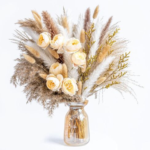 Pampas Grass Decor |Dried Eucalyptus Bouquet pompas Grass Boho Dried Floral Arrangement Centerpiece Table Decor Wedding Decor Rustic Decor(Fd-01) in Saudi Arabia