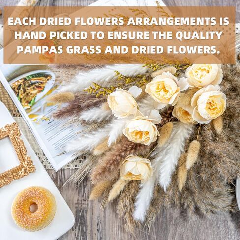 Pampas Grass Decor |Dried Eucalyptus Bouquet pompas Grass Boho Dried Floral Arrangement Centerpiece Table Decor Wedding Decor Rustic Decor(Fd-01) in Saudi Arabia