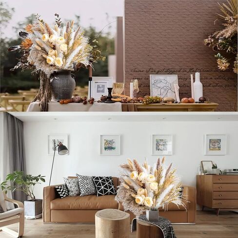 Pampas Grass Decor |Dried Eucalyptus Bouquet pompas Grass Boho Dried Floral Arrangement Centerpiece Table Decor Wedding Decor Rustic Decor(Fd-01) in Saudi Arabia