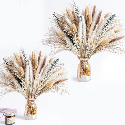 Pampas Grass Decor |Dried Eucalyptus Bouquet pompas Grass Boho Dried Floral Arrangement Centerpiece Table Decor Wedding Decor Rustic Decor(Fd-01) in Saudi Arabia