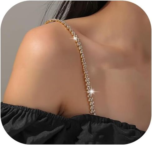 2pcs أحزمة صدرية الراينستون البسيطة ، سلسلة الكتف الحجرية المثيرة للأحجار الكتف ، وأشرطة الملابس الداخلية الكريستالية ، وسلسلة زفاف الزفاف للملابس الداخلية للنساء للنساء in Kuwait