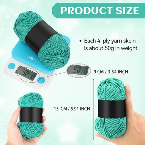Timgle 20 Skeins ناعم الحليب القطن خيوط متنوعة ألوان غزل الكروشيه غزل الرياضة غزل للوزن للكروشيه حبك غزل بطانية من الحرف اليدوية DIY ، كل 50 جم/145 ياردة ، 20 لون (لهجة الأرض ، 4 رقائق) in Kuwait