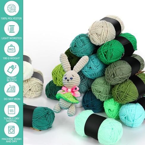 Timgle 20 Skeins ناعم الحليب القطن خيوط متنوعة ألوان غزل الكروشيه غزل الرياضة غزل للوزن للكروشيه حبك غزل بطانية من الحرف اليدوية DIY ، كل 50 جم/145 ياردة ، 20 لون (لهجة الأرض ، 4 رقائق) in Kuwait