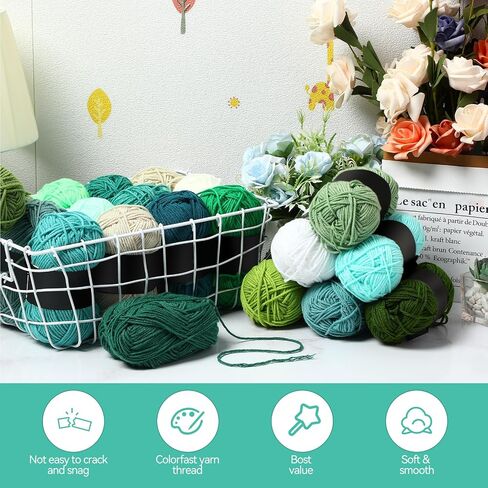 Timgle 20 Skeins ناعم الحليب القطن خيوط متنوعة ألوان غزل الكروشيه غزل الرياضة غزل للوزن للكروشيه حبك غزل بطانية من الحرف اليدوية DIY ، كل 50 جم/145 ياردة ، 20 لون (لهجة الأرض ، 4 رقائق) in Kuwait