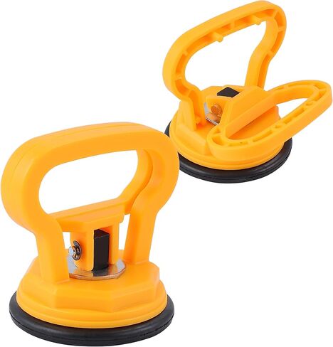 Amooca Glass Suction Cup Lifter Heavy Duty Tile Marble Suction Cup Vacuum Lifter with Handle for Granite Lifting & Window Replacement 40 lbs Load Capacity (2 Pack Yellow Small) in Kuwait