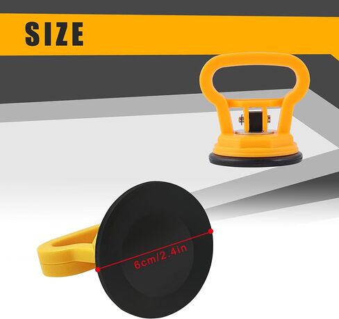 Amooca Glass Suction Cup Lifter Heavy Duty Tile Marble Suction Cup Vacuum Lifter with Handle for Granite Lifting & Window Replacement 40 lbs Load Capacity (2 Pack Yellow Small) in Kuwait