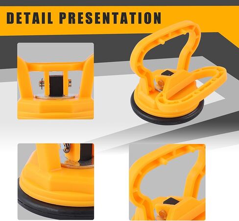 Amooca Glass Suction Cup Lifter Heavy Duty Tile Marble Suction Cup Vacuum Lifter with Handle for Granite Lifting & Window Replacement 40 lbs Load Capacity (2 Pack Yellow Small) in Kuwait