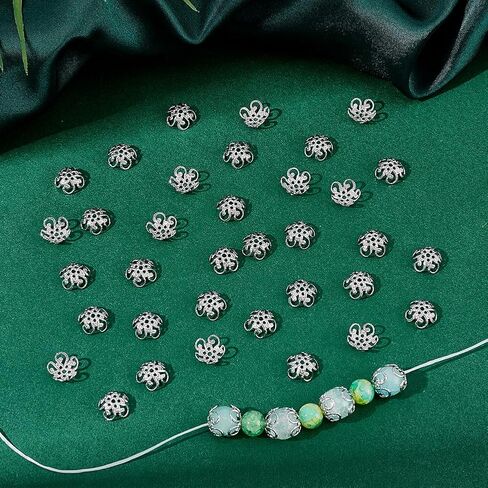 UniCraftale حوالي 100pcs real 18 k gold hed cap cap cap flower caps bead ind end caps 4.5mm metal spacer caps for necklace bracelet arocle morks make supplies supplies in Saudi Arabia