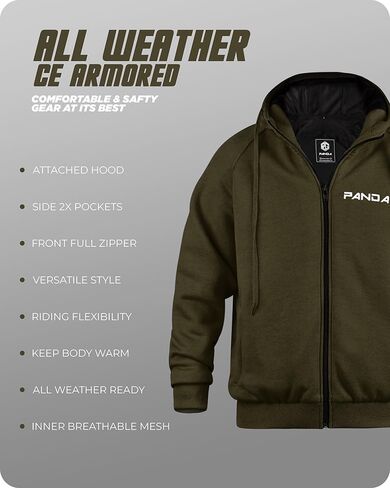 Motorcycle Hoodie for Men & Women Motorcycle Jackets Breathable All Weather Biker CE Armored Motorbike Riding Sweatshirt in Kuwait