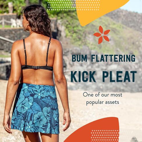 Ripskirt Hawaii Length 1 - Grap Skirt for Women - تغطية سريعة للسباحة الجافة مع الجيب الجانبي - الوزن الخفيف للشاطئ والسفر in Kuwait