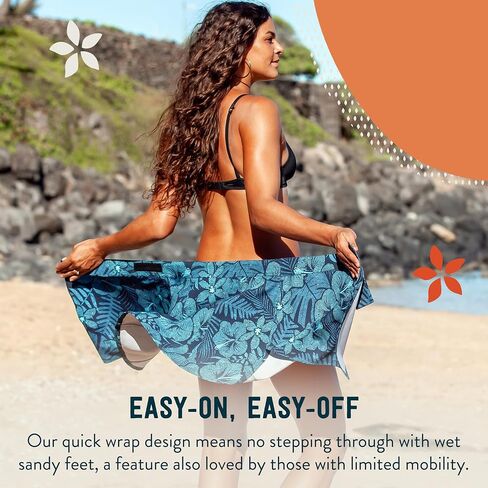 Ripskirt Hawaii Length 1 - Grap Skirt for Women - تغطية سريعة للسباحة الجافة مع الجيب الجانبي - الوزن الخفيف للشاطئ والسفر in Kuwait