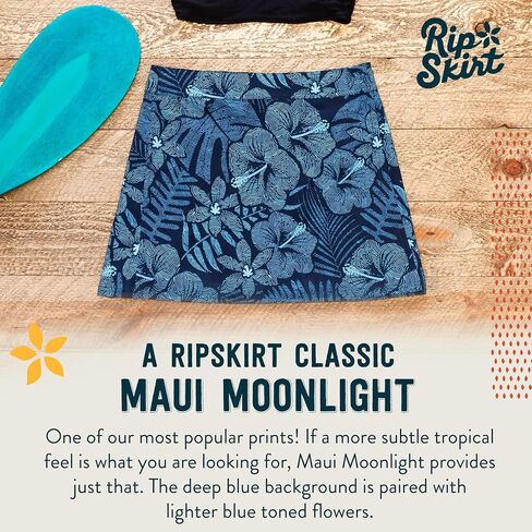 Ripskirt Hawaii Length 1 - Grap Skirt for Women - تغطية سريعة للسباحة الجافة مع الجيب الجانبي - الوزن الخفيف للشاطئ والسفر in Kuwait