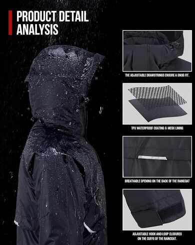 IRON JIA'S Motorcycle Rain Suit for Men/Women-Waterproof Lightweight Durable Rainwear Outdoor Gear for Fishing, Hiking in Saudi Arabia
