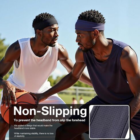 Braylin Men's Headband, 3-Pack Men's Sweatband, Sports Headband for Running, Cycling, Basketball, Fitness Workout, Unisex Headbands in Kuwait