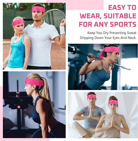 Hiboom 30 Pack Tie Headband Bulk Sports Tennis Head Tie Ninja Karate Tie Back Athletic Sweatbands Adjustable Hair Bands for Women Men Basketball, Football, Soccer, Running, Yoga Workout in Kuwait