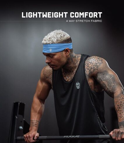 Gymreapers Running Headband for Men & Women – Lightweight Moisture-Wicking Non-Slip Sweatband 4-Way Stretch Breathable, for Gym, Yoga, and Outdoor Activities in Kuwait