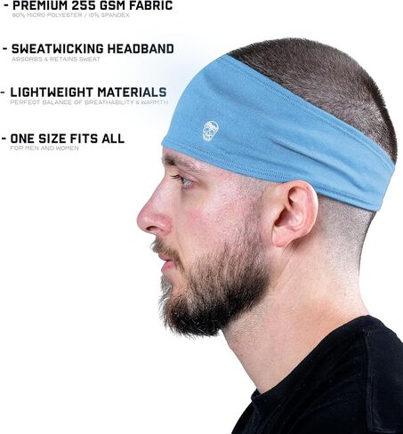 Gymreapers Running Headband for Men & Women – Lightweight Moisture-Wicking Non-Slip Sweatband 4-Way Stretch Breathable, for Gym, Yoga, and Outdoor Activities in Kuwait