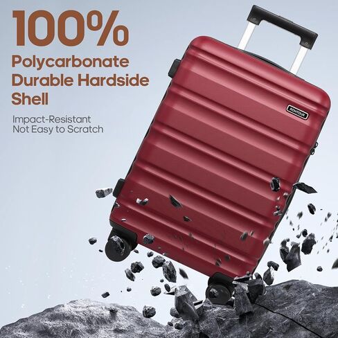 مجموعة حقيبة 3 قطعة ، 20 في Carry on Luggage مع قذيفة صلبة للكمبيوتر الشخصي ، مجموعة حقيبة مقبض TSA Lock Wheels Extension ، الأمتعة مع الداخلية المبطنة بالكامل in Kuwait
