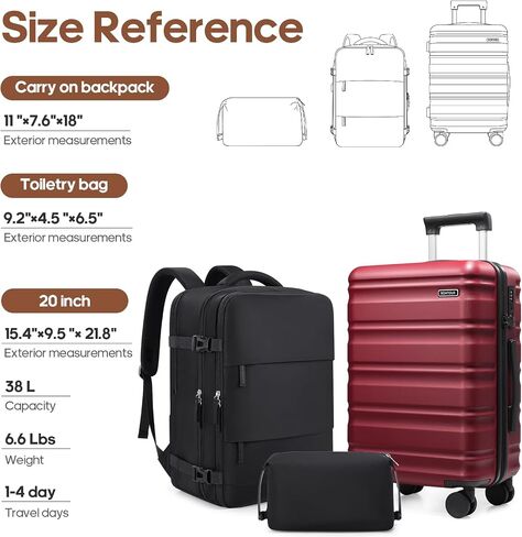 مجموعة حقيبة 3 قطعة ، 20 في Carry on Luggage مع قذيفة صلبة للكمبيوتر الشخصي ، مجموعة حقيبة مقبض TSA Lock Wheels Extension ، الأمتعة مع الداخلية المبطنة بالكامل in Kuwait