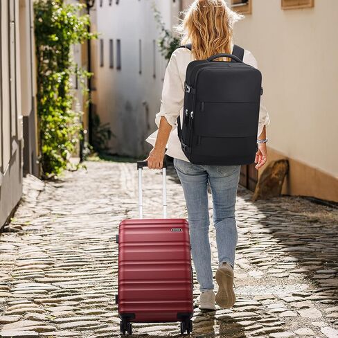 مجموعة حقيبة 3 قطعة ، 20 في Carry on Luggage مع قذيفة صلبة للكمبيوتر الشخصي ، مجموعة حقيبة مقبض TSA Lock Wheels Extension ، الأمتعة مع الداخلية المبطنة بالكامل in Kuwait