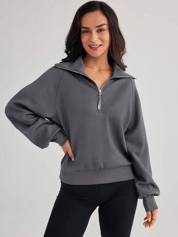 Trendy Queen Womens Oversized Sweatshirts Half Zip Pullover Long Sleeve Quarter Zip Hoodies Teen Girls Fall Y2K Clothes in Saudi Arabia