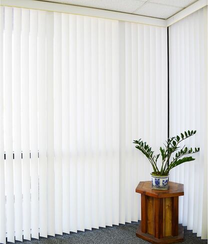 DALIX PVC Vertical Blind Replacement Slats Curved Smooth White 70.5 x 3.5 (20-Pack) in Kuwait