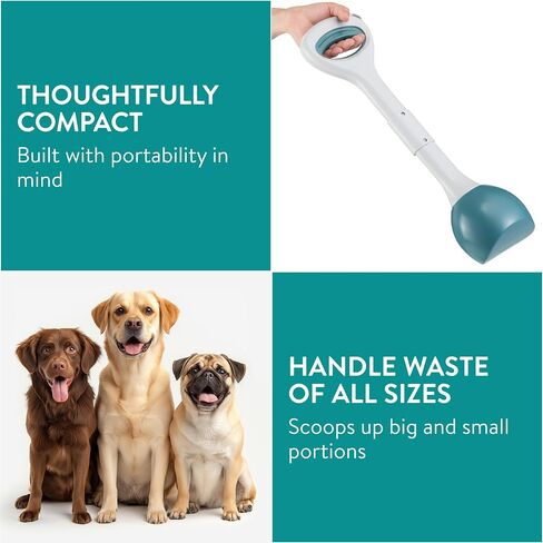 Navaris Dog Pooper Scooper S - Cat ، Scoop poop Horse W/Cense Closure و Smooth Button - مثالي للكلاب والقطط - حديقة براز دائمة طويلة. in Kuwait