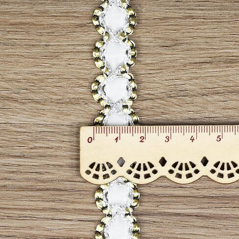 11Yards 12mm/0.47inch Wide Silver Fabric Decorative Lace Webbing for All Kinds of Sewn Garments, Curtains, Sewing and DIY Crafts Lamps Furniture Decoration Gimp Braid Trim(Silver-12mm) in Kuwait