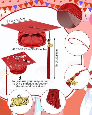 Xuhal Preschool Graduation Cap and Gown Set Kindergarten Grad Gowns Children Graduation Cap with 2025 Grad Tassel in Saudi Arabia