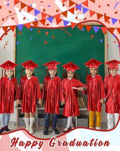 Xuhal Preschool Graduation Cap and Gown Set Kindergarten Grad Gowns Children Graduation Cap with 2025 Grad Tassel in Saudi Arabia