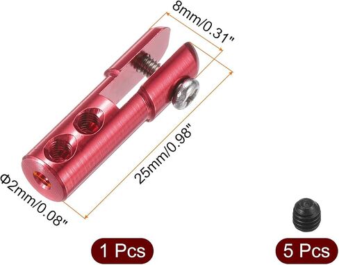 MECCANIXITY 4Pcs Metal Clevis M2 Thread Aluminum Alloy Clevis Servo Horn Tie Rod Chuck Connector with Screws for RC Airplane Car Helicopter Model Replacements,Red in Saudi Arabia