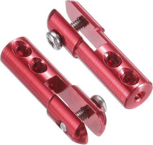 MECCANIXITY 4Pcs Metal Clevis M2 Thread Aluminum Alloy Clevis Servo Horn Tie Rod Chuck Connector with Screws for RC Airplane Car Helicopter Model Replacements,Red in Saudi Arabia