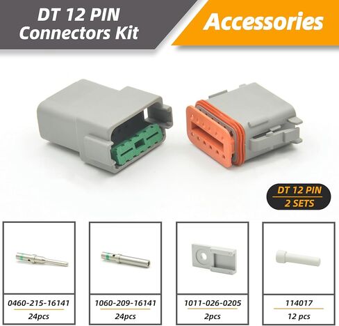 205 PCS Deutsch Connector Kit ، DT 2 3 4 6 8 12 PIN الموصلات ، موصلات كهربائية مقاومة للماء IP67 مع 70 زوجًا من حجم 16 جهات اتصال صلبة لقارب شاحنة السيارة ، 205 PCS (جهات اتصال صلبة) in Saudi Arabia