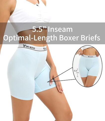 Women's Anti Chafing Slip shorts Cotton Boxer Briefs Boyshorts Underwear 5.5" Inseam 5 Pack in Saudi Arabia