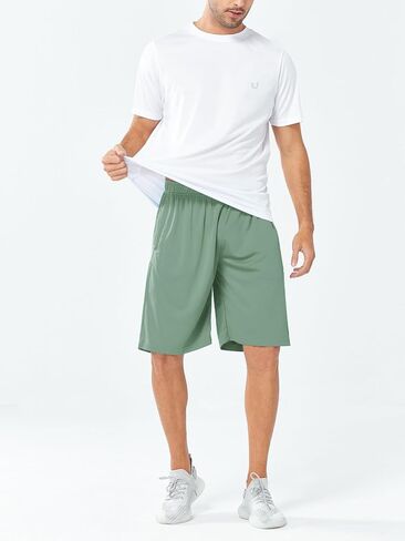 NORTHYARD Men's 10" Athletic Shorts Basketball Workout Gym Lightweight Quick Dry Shorts with Mesh & Zip Pockets in Kuwait