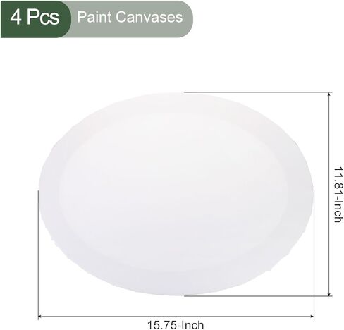 yokive 4 pcs clanvases ، إطار الخشب البيضاوي ممدود لوحات فنية فارغة | رائع للطلاء مشاريع ، ألوان مائية (بيضاء ، 4 × 6 بوصة) in Kuwait