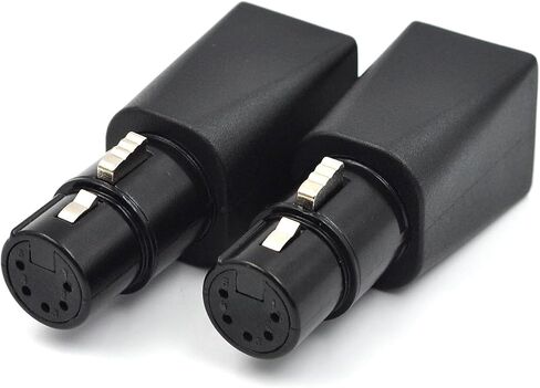 (1 Pair) 5 Pin Male/Female XLR DMX Connector to RJ45, This Adapter can use Any CAT-5 Ethernet Cable as a DMX512 Cable, Converted for use in Various Music,Sound scenarios in Saudi Arabia