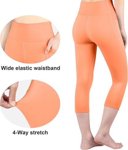 Big Elephant 3 Packs Girls Capri Leggings مع جيوب ، وسروال اليوغا المرتفع بخصوصية تجريب للرقص الرياضي للأطفال in Kuwait