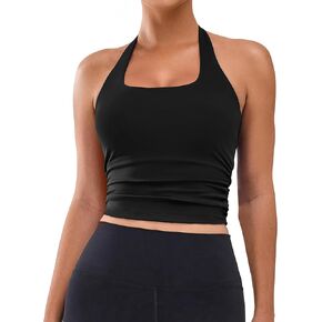 BMJL Womens Halter Built in Bra Workout Sports Tank Tops Summer Trendy Backless Going Out Clothing 2025