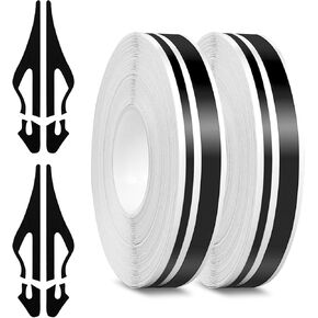 2 Rolls of Car Pinstripe Tapes, Silver Pinstripe Body Sticker, Vinyl Thin Car Stripe Pinstripe Tape, for Motorcycle, Car, Racing DIY Body Sticker Tape (Silver)
